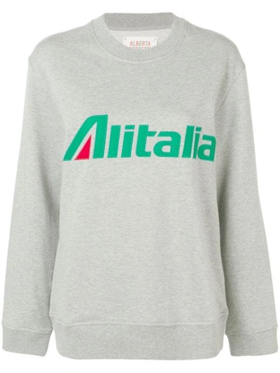 Shop Alberta Ferretti Alitalia Sweatshirt In Grey