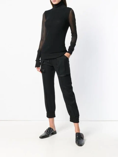 Shop Andrea Ya'aqov Knitted Turtle Neck Sweater - Black