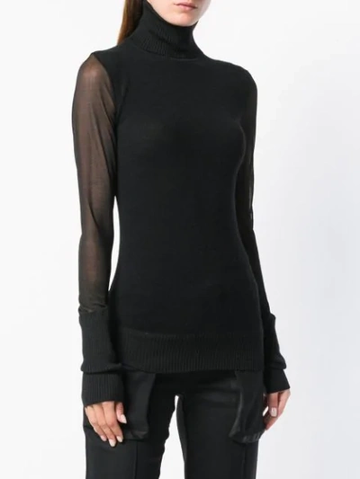 Shop Andrea Ya'aqov Knitted Turtle Neck Sweater - Black