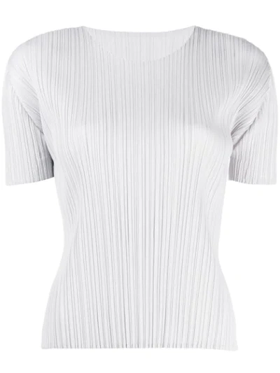 Shop Issey Miyake Pleats Please By  Micro Pleated T-shirt - Neutrals