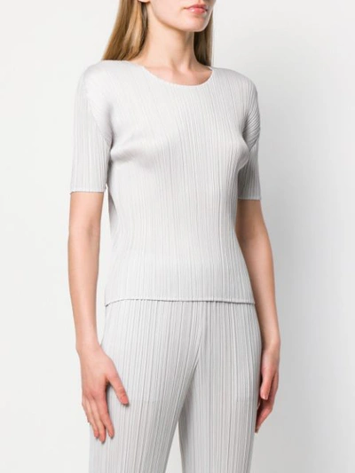 Shop Issey Miyake Pleats Please By  Micro Pleated T-shirt - Neutrals