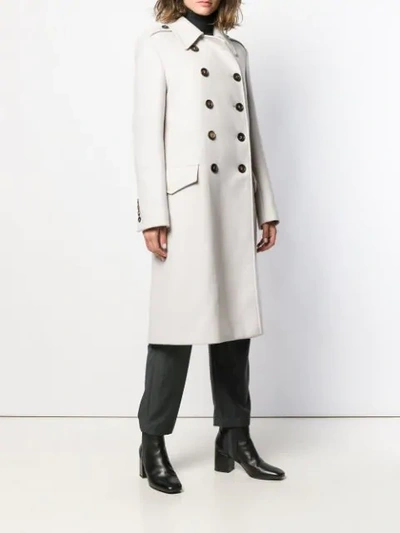 Shop Brunello Cucinelli Double Breasted Coat In Grey