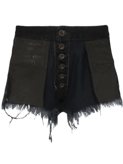 Shop Ben Taverniti Unravel Project Jeans-shorts Im Distressed-look In Black