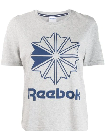 Shop Reebok Logo Print T-shirt - Grey