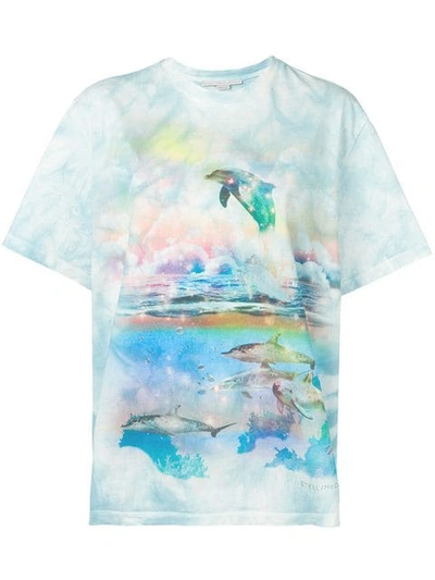 Shop Stella Mccartney Dolphin Print T-shirt In Blue