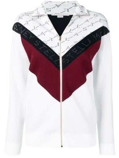 Shop Stella Mccartney Monogram Zipped Track Jacket In White