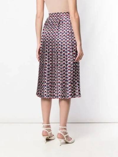 Shop Valentino Scale Print Skirt In Blue