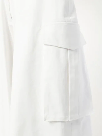 Shop Bambah Denim Cargo Shorts In White
