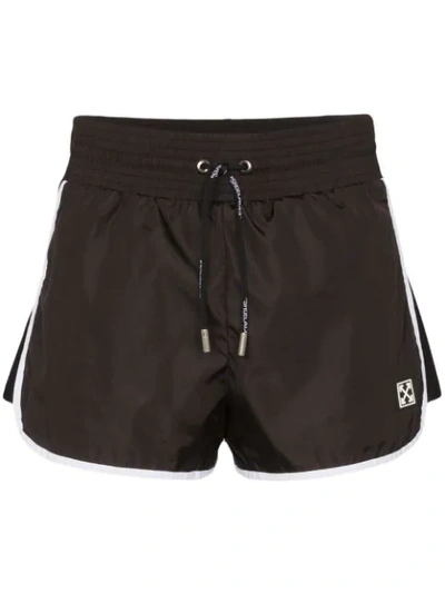 Shop Off-white High-waisted Boxing Shorts In Black