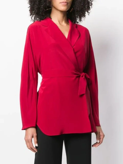 Shop Max Mara Nativa Wrap Blazer In Red