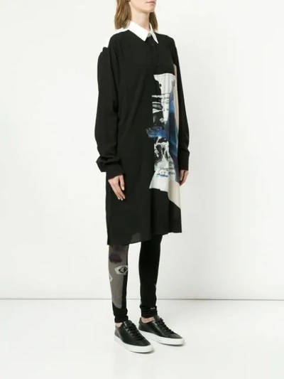 Shop Yohji Yamamoto Abstract Print Shirt - Black