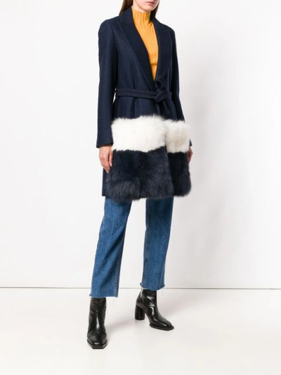 fur-panelled coat