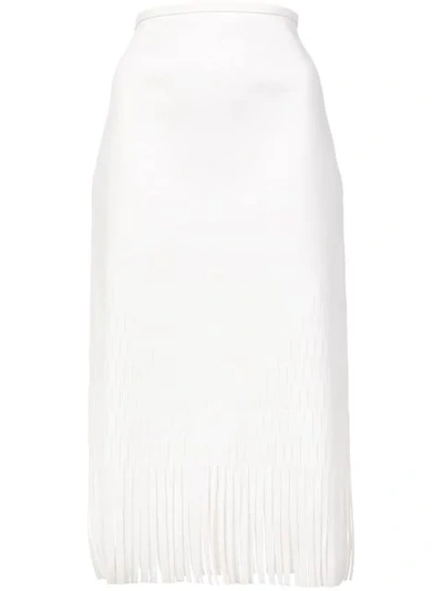 Shop Dion Lee Triangle Perforated Skirt In White
