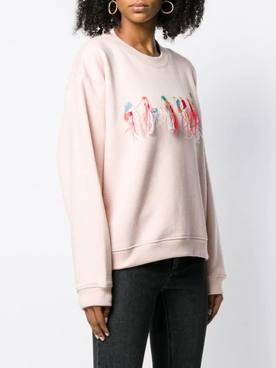 Shop Alanui Embroidered Sweatshirt In Pink