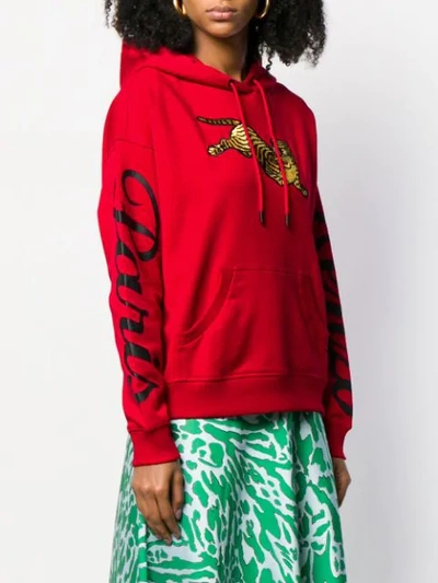 Shop Kenzo Jumping Tiger Hoodie In Red