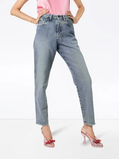 Shop Miu Miu High-waisted Boyfriend Jeans In Blue