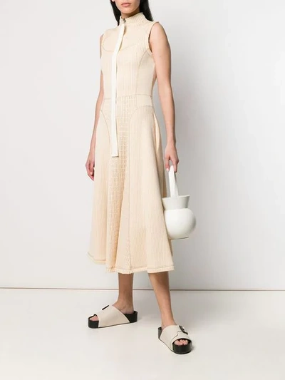 Shop Jil Sander Crochet Dress - Neutrals