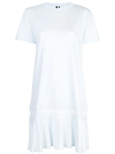 Shop Opening Ceremony Scallop Elastic Logo T-shirt Dress In Blue