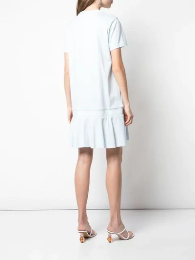 Shop Opening Ceremony Scallop Elastic Logo T-shirt Dress In Blue