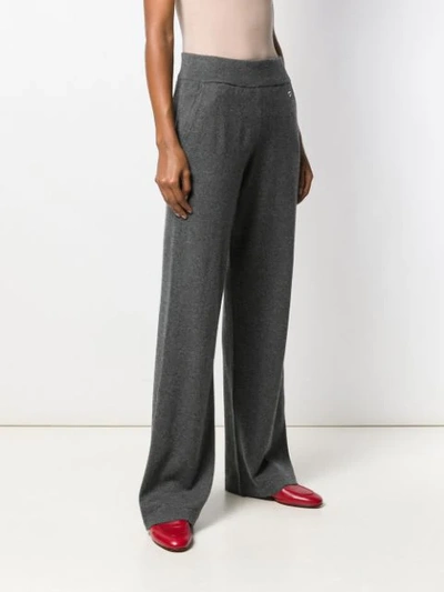Shop Ferragamo Straight-leg Knitted Trousers In Grey