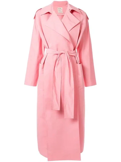 MAISON RABIH KAYROUZ OVERSIZED TRENCH COAT - 粉色