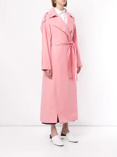 Shop Maison Rabih Kayrouz Oversized Trench Coat In Pink