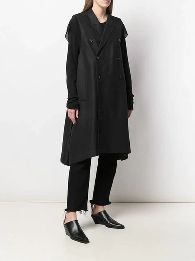 Shop Rick Owens Oversized Trench Coat In Black