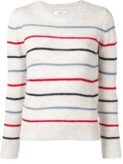 Shop Isabel Marant Étoile Striped Knit Sweater In Neutrals