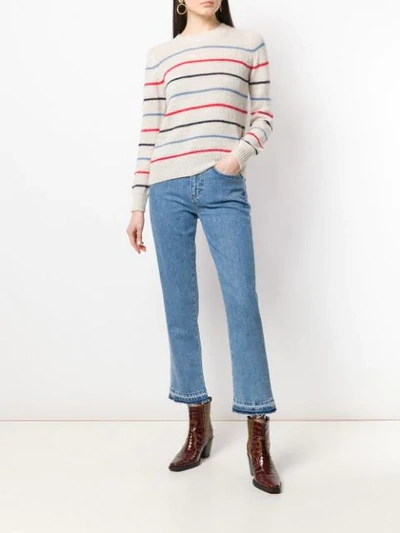 Shop Isabel Marant Étoile Striped Knit Sweater In Neutrals