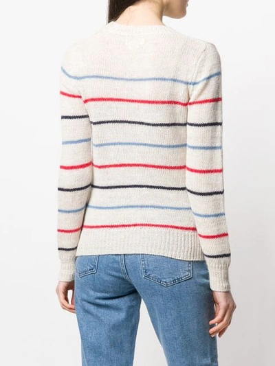 Shop Isabel Marant Étoile Striped Knit Sweater In Neutrals