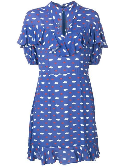 Vivetta Clouds And Lips Print Dress In Blue | ModeSens