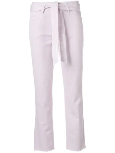 Shop Cambio Belted Trousers In Purple