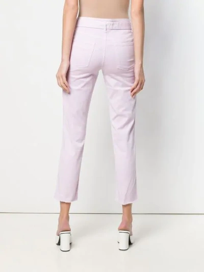 Shop Cambio Belted Trousers In Purple
