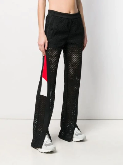 Shop Pinko Fishnet Style Track Trousers In Black