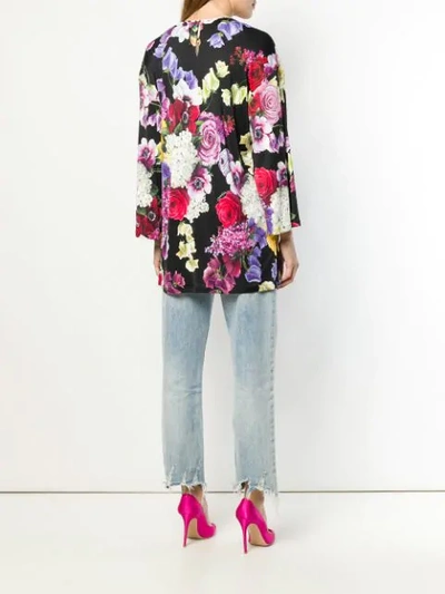 Shop Dolce & Gabbana Floral Long-sleeve Blouse In Black