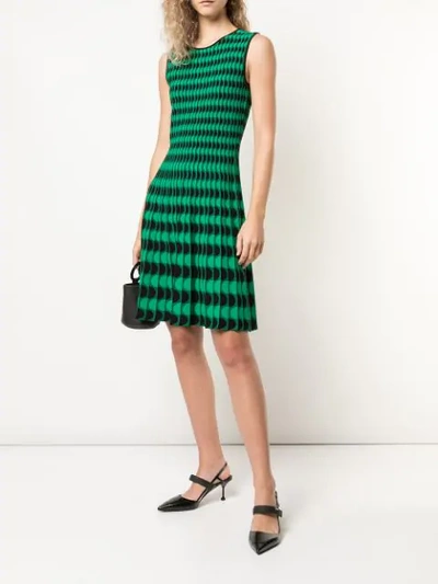 Shop Akris Punto Wave Pattern Dress In Green