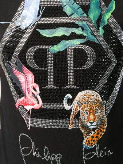 Shop Philipp Plein Signature Embellished T-shirt - Black