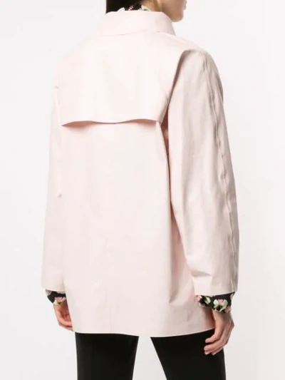 Shop Kassl Short Trench Coat In Pink