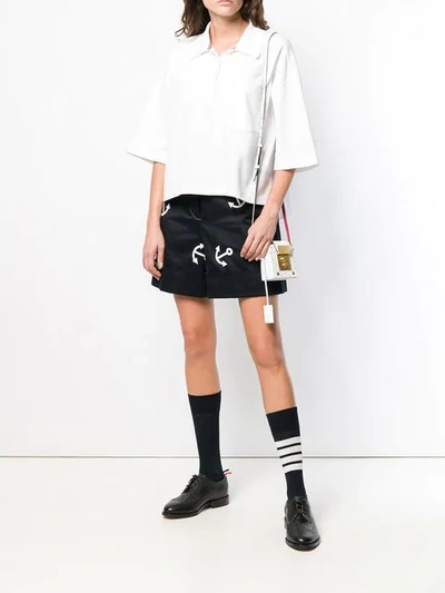 Shop Thom Browne Piqué Cotton Oversized Pocket Polo In White