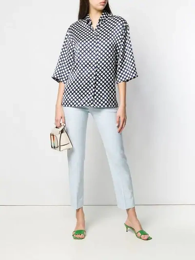 Shop Piazza Sempione Cropped Tailored Trousers In Blue