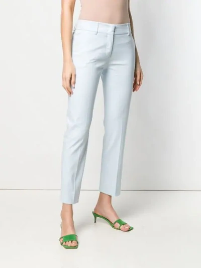 Shop Piazza Sempione Cropped Tailored Trousers In Blue