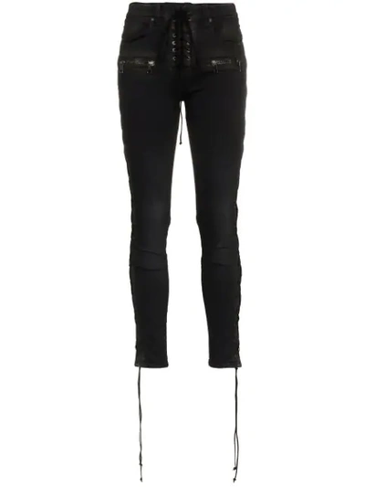 Shop Ben Taverniti Unravel Project Lace Up Skinny Jeans In Black