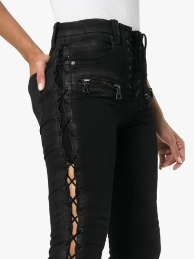 Shop Ben Taverniti Unravel Project Lace Up Skinny Jeans In Black