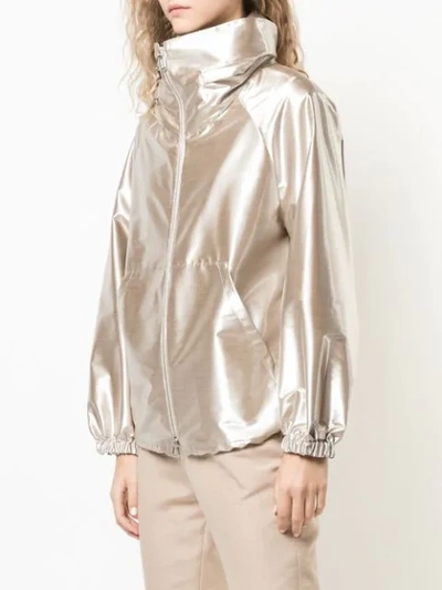 Shop Akris Metallic Bomber Jacket