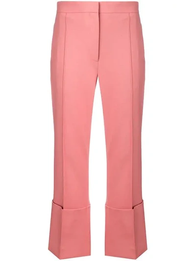 Shop Rokh Turn-up Hem Trousers In Pink