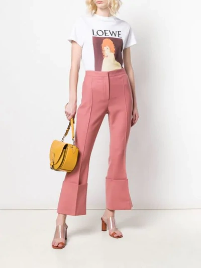 Shop Rokh Turn-up Hem Trousers In Pink