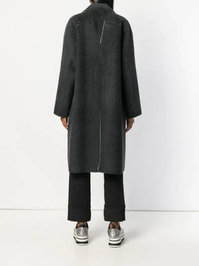 Shop Prada Oversized Coat In Grey