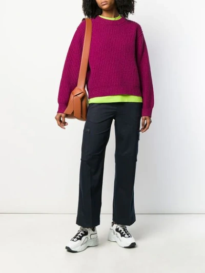 Shop Acne Studios Chunky Knit Jumper In Acw-magenta Pink