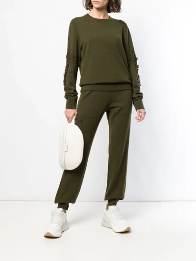 Shop Barrie Knitted Track Pants In Green
