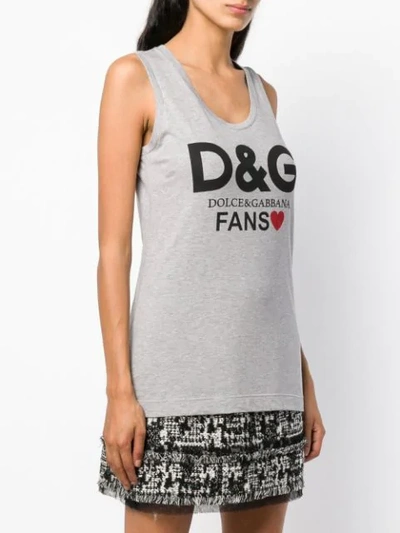 Shop Dolce & Gabbana Fan-print Tank Top - Grey